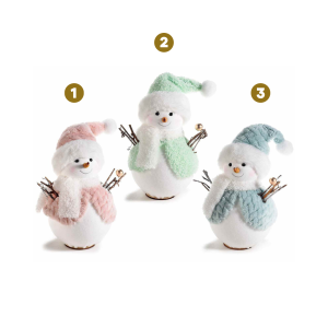 BONECO DE NEVE COM GORRO E COLETE