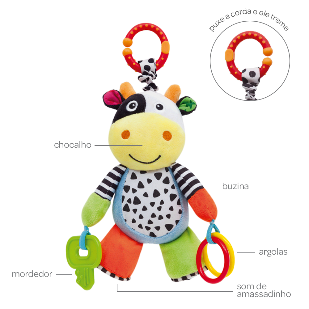 Pelúcia Vaquinha Atividades Treme-Treme da Buba - Image 4