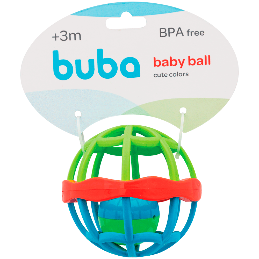 Bola Baby Ball Cute Colors Buba Com Chocalho – Menino - Image 6