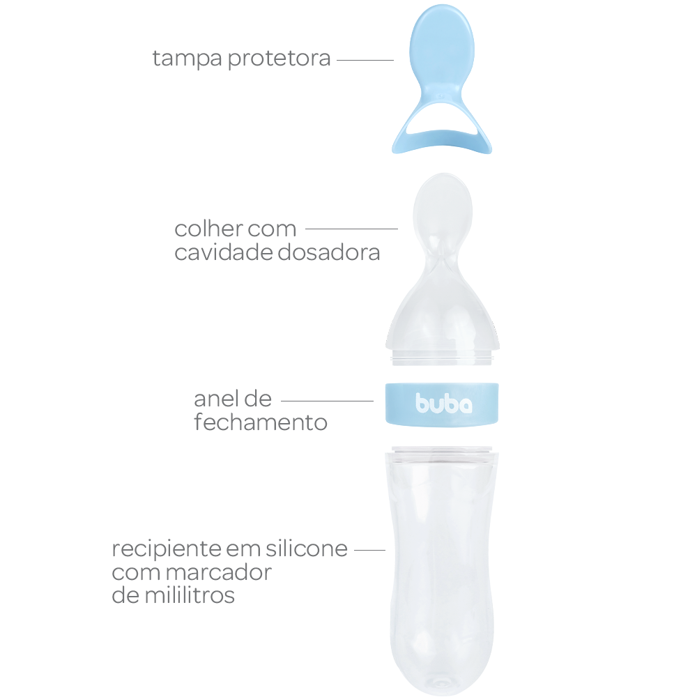Colher Dosadora em Silicone Buba Azul - Image 4