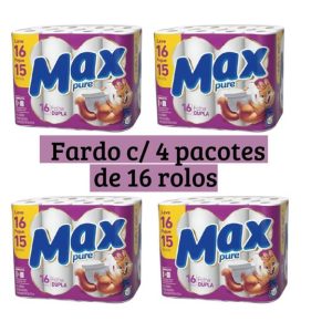 Papel Higiênico Max Pure Folha Dupla 4X16 – 64 Rolos