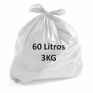 Saco de Lixo 60 Litros Branco 3kg Fardo 100 Unidades