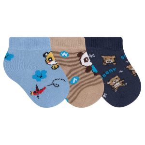 Kit 3 Meias Costura Fina Estampa Variadas – Tigre
