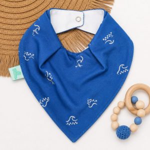Bandana Impermeável para Bebê – Mar Azul