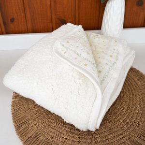 Cobertor Manta Bebê em Sherpa Com Soft 100% Algodão – Neutro