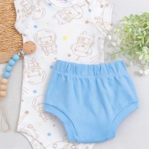 Conjunto Bebê Body e Tapa Fralda Suedine – Astronautas
