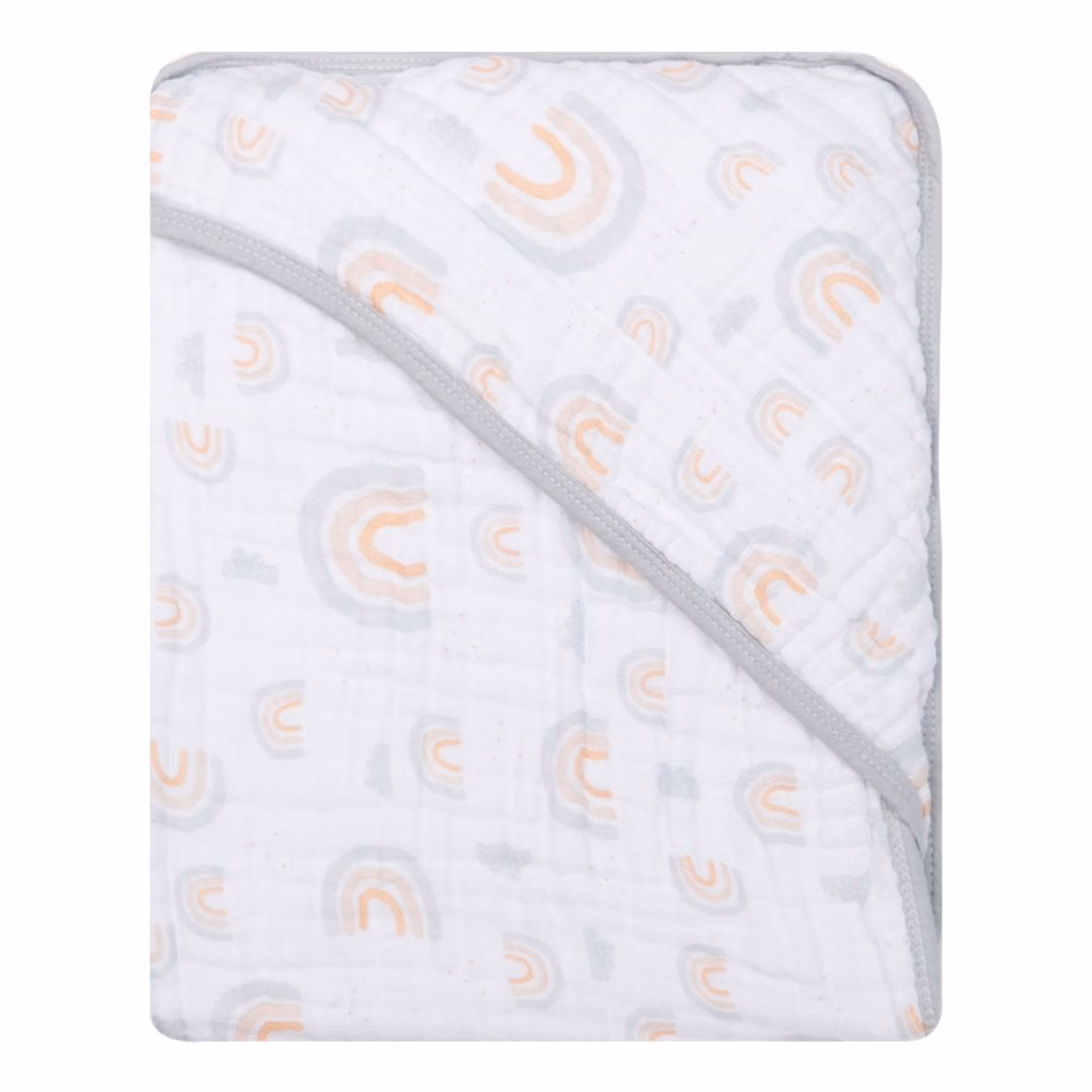 Toalha De Banho Papi Soft 3 Camadas Com Capuz 80cm X 80cm – Arco Íris - Image 2