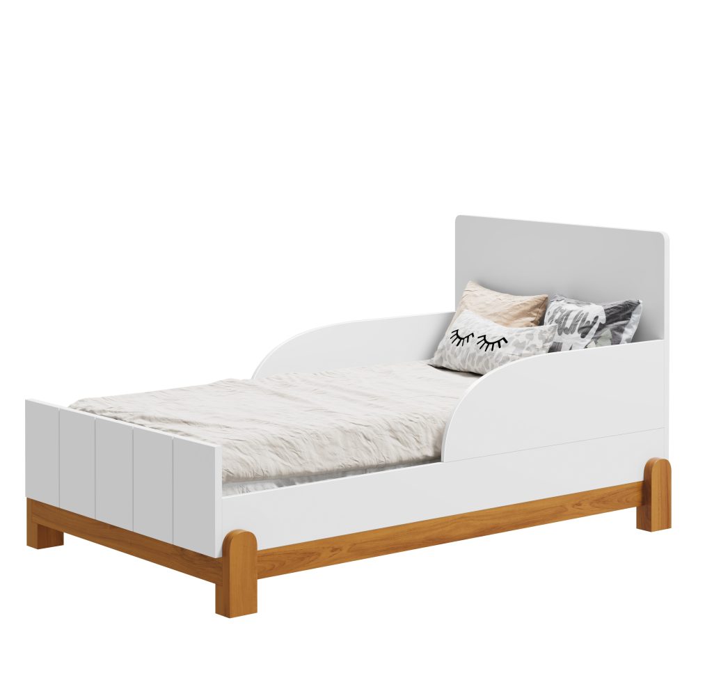 Quarto de Bebê Lotus Reller | Guarda-Roupa 4 Portas, Cômoda Sapateira e Berço – Branco Fosco - Image 8