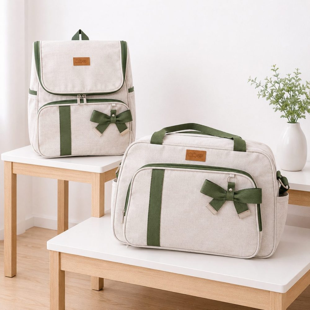 Kit Com Bolsa e Mochila Maternidade Venezza Verde - Image 2