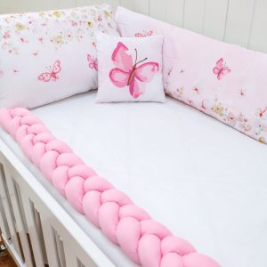 Kit Protetor de Berço 8 peças – Jardim Borboletas