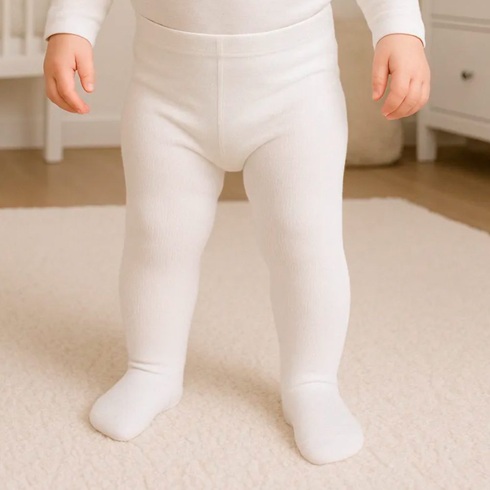 Meia Calça Infantil em Algodão Branca - Image 2