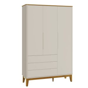 Roupeiro Boom 3 Portas Reller – Areia Fosco com Savana