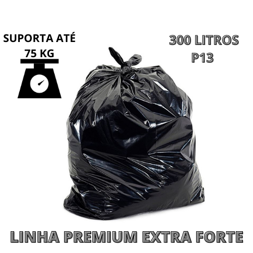 Saco de Lixo Premium Extra Reforçado 300 Litros P13 com 35 unidades - Image 2