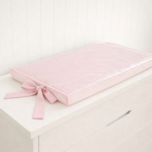 Trocador de Cômoda Impermeável Bebê Com Laço – Rosa Claro