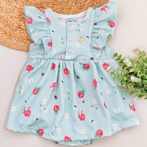 Vestido Body Verde Bebê Com Estampa Frutas Iase