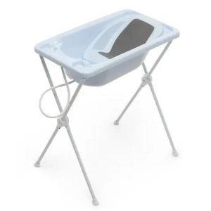 Banheira Bebê Plástica Com Suporte Azul – Galzerano