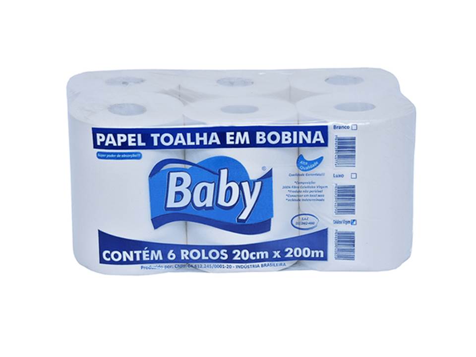 Papel Toalha Bobina BABY Celulose 6x200m – 20G - Image 2