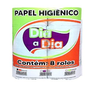 Papel Higiênico Rolão Dia a Dia Celulose 8 Rolos de 10cmx200m