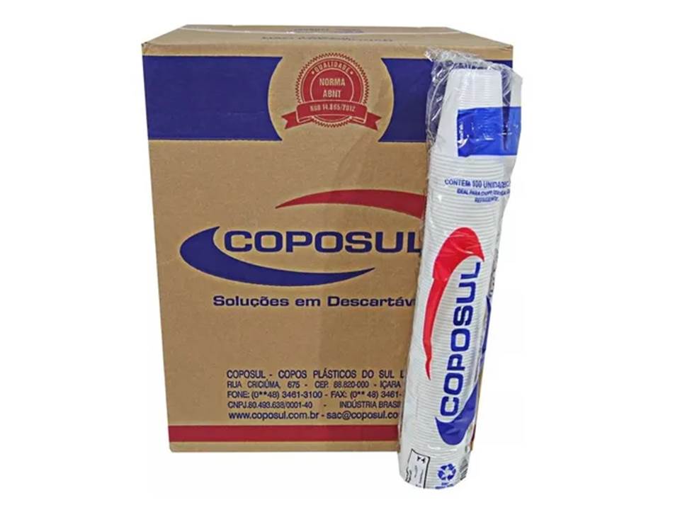 Copo Descartável 180ml Coposul Caixa com 2500 Unidades