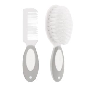 Kit Cuidado Escova e Pente Bebê Cinza – Buba