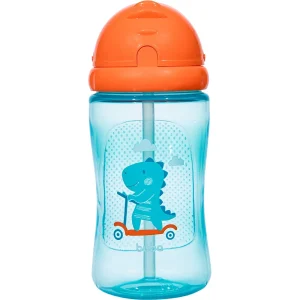 Garrafinha Infantil Buba Com Canudo 400ml – Dino Patinete Azul