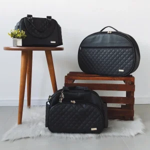 Kit Bolsa Luxo – 3 Peças Preto