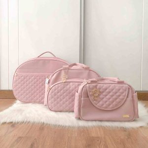 Kit Bolsa Luxo – 3 Peças Rosa