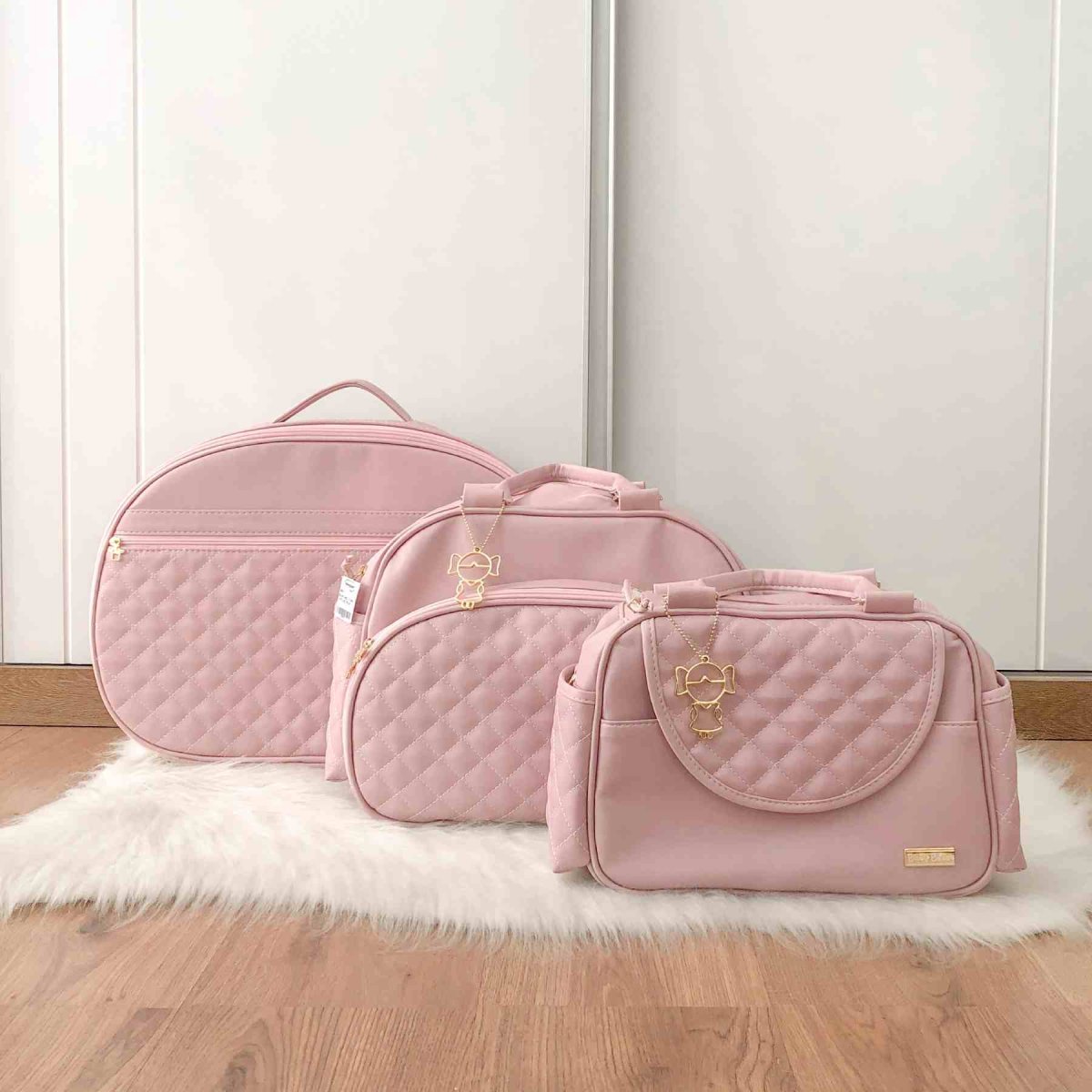 Kit Bolsa Luxo – 3 Peças Rosa