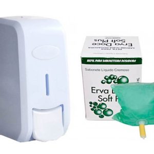 Saboneteira Nobre New + Refil de Sabonete Líquido Erva Doce 800ml – Trilha