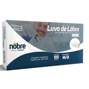 Luva de Látex com pó Tamanho M com 100 unidades – NOBRE