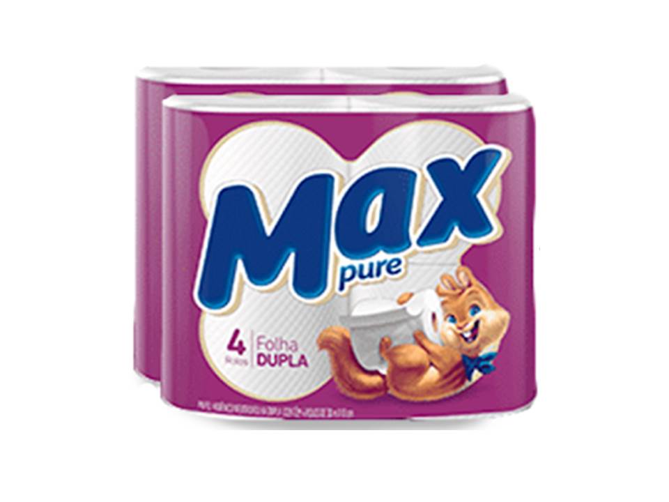 Papel Higiênico Max Pure Folha Dupla 4 Rolos