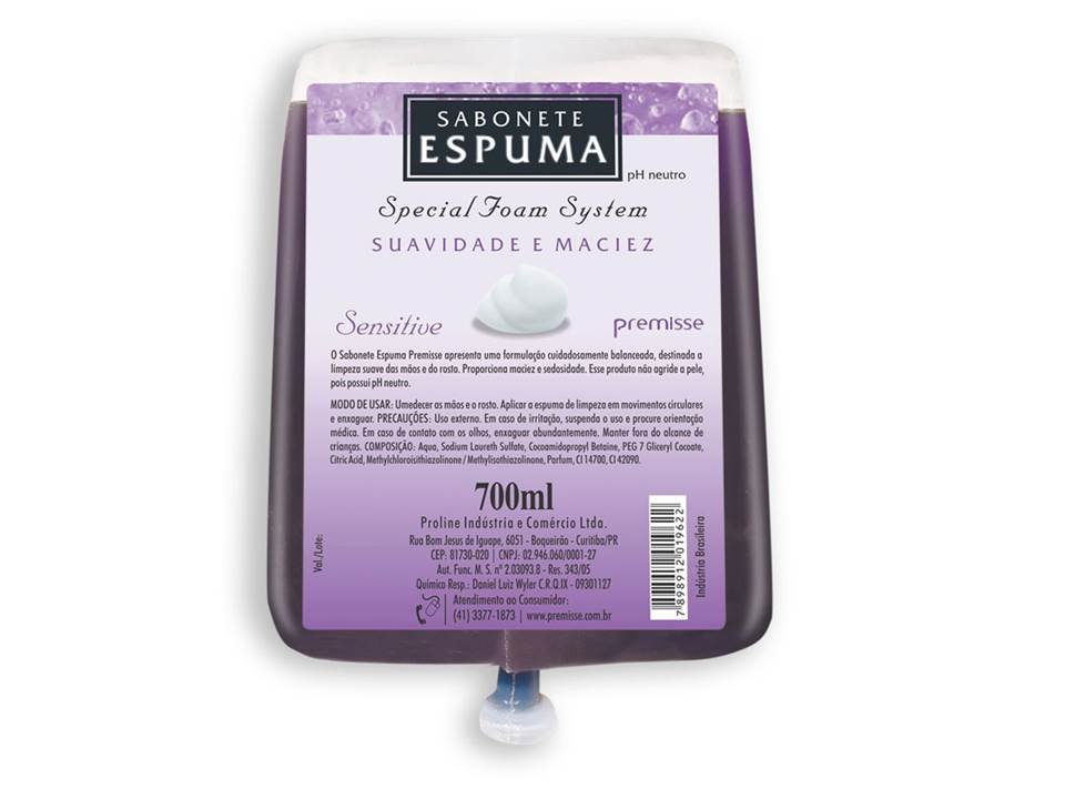 Sabonete Espuma Sensitive refil 700ml – Premisse