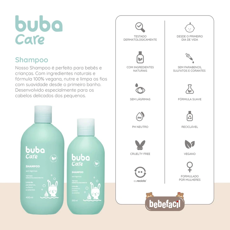 Shampoo de Bebê 400ml (0m+) – Buba Care - Image 7
